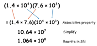 multiply two numbers in scientific notation